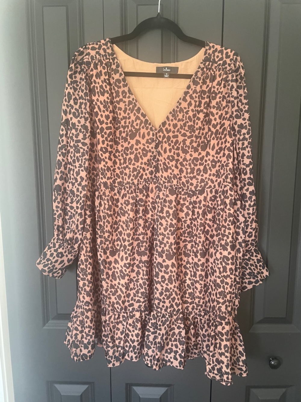 Lulu's Brown Leopard Print Brown and Black Babydoll Dress